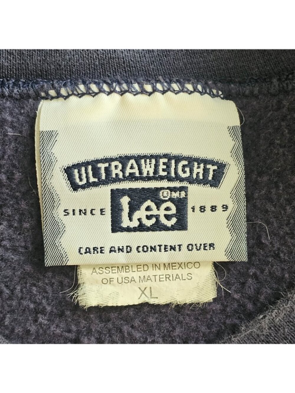 Vintage Lee Ultraweight Sweatshirt XL Blue Franktown Fire Rescue Firefighter - Picture 11 of 11